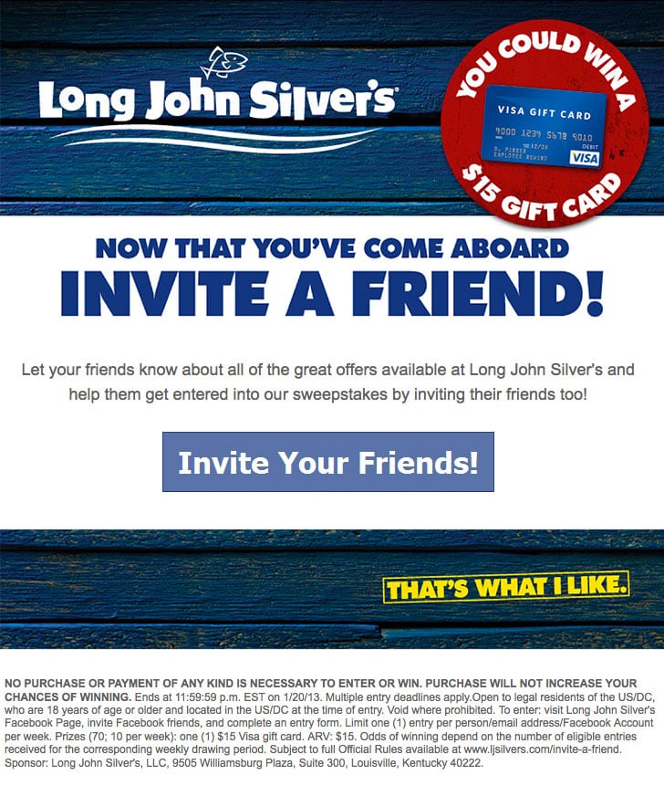 Long John Silver's Facebook Contest
