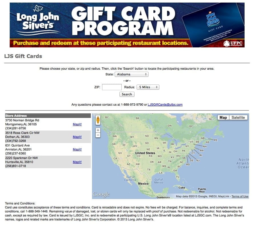 long john silver's website