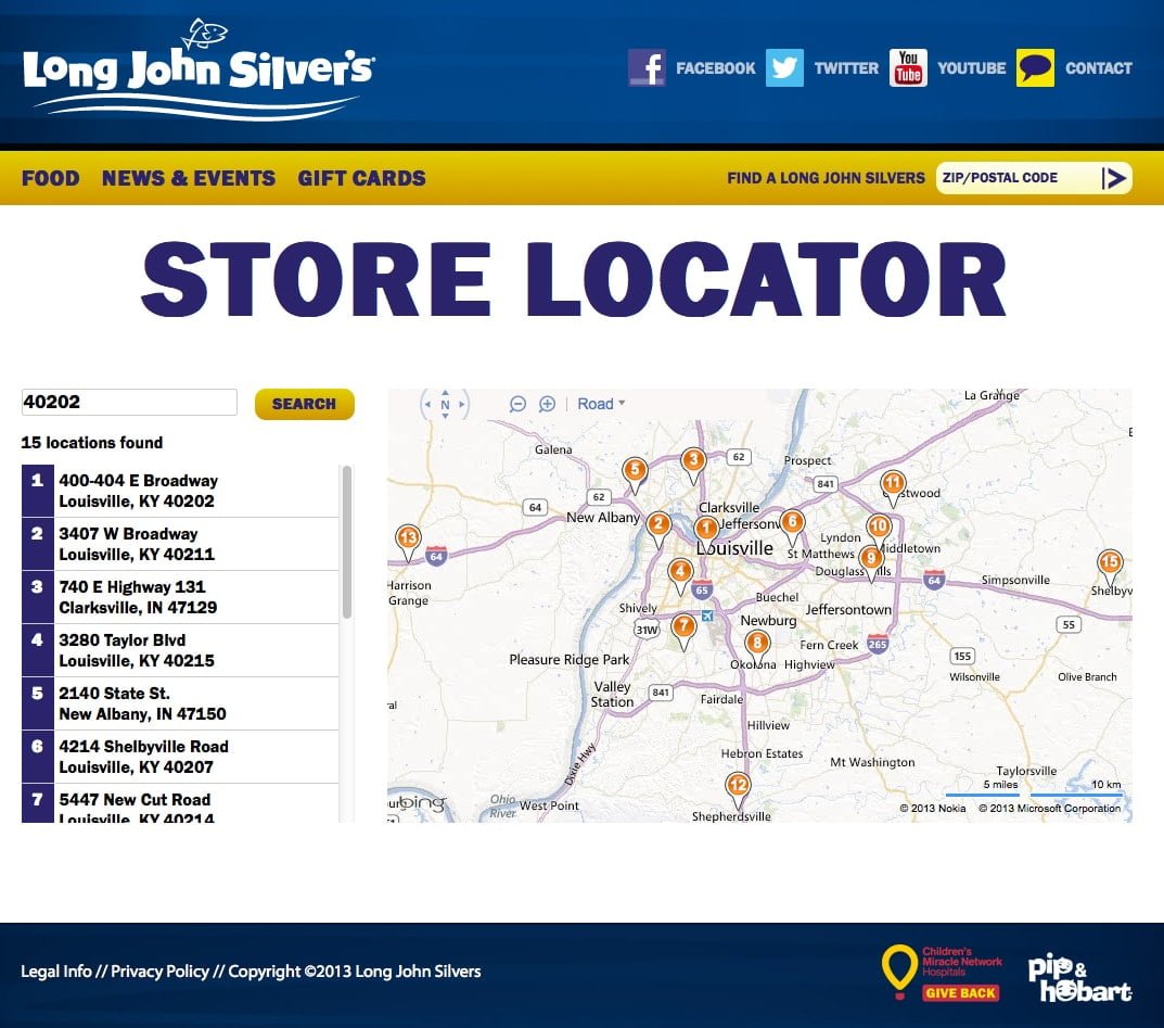 long john silver's website