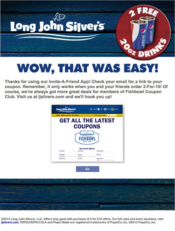 Long John Silver's Invite-A-Friend Promotion
