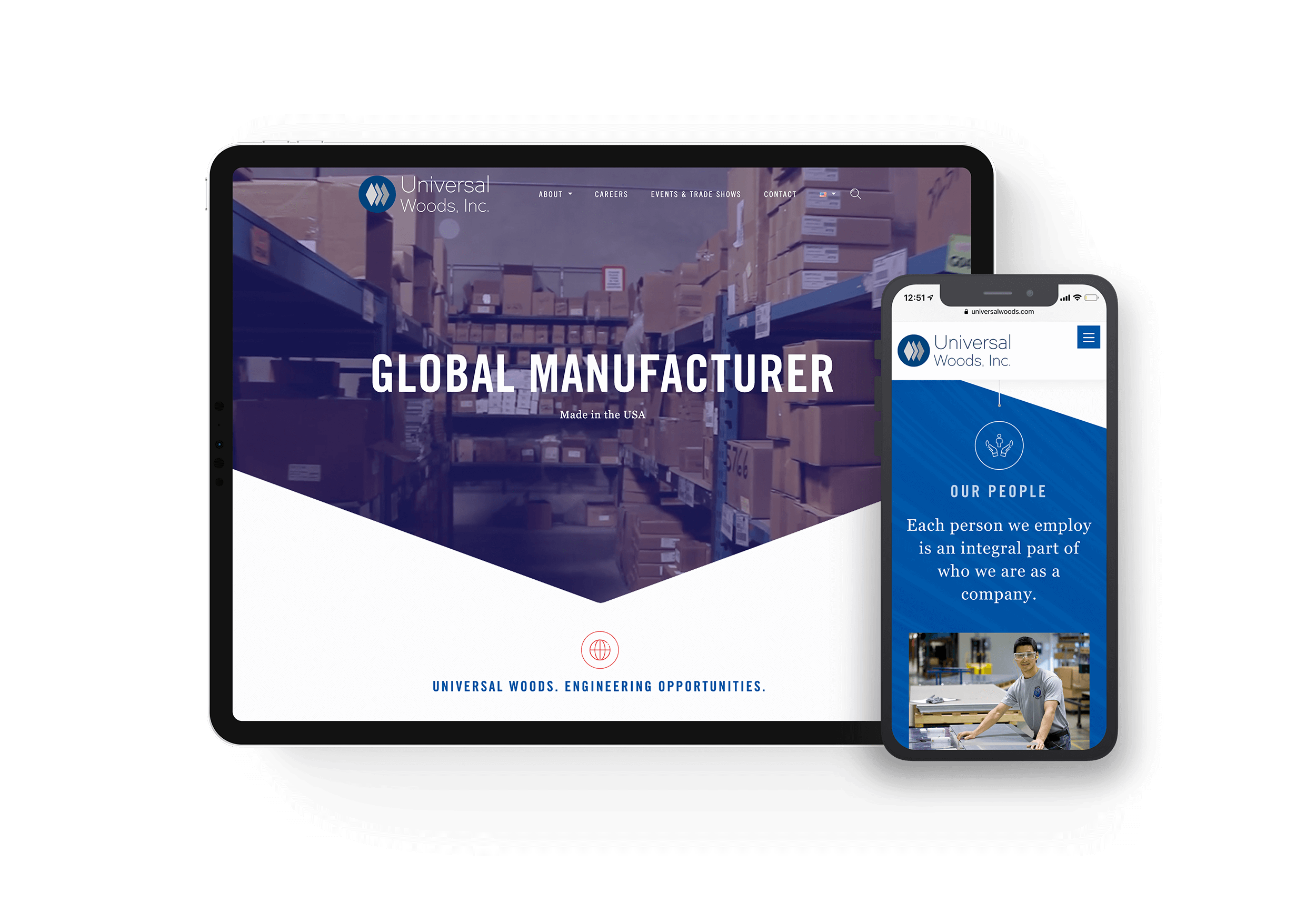 Universal Woods - Homepage Mockups