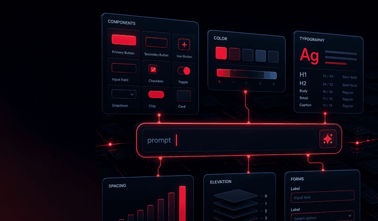 UI design components and typography layout