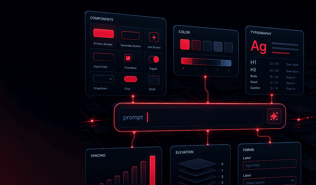 UI design components and typography layout